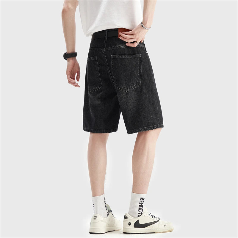 Black Denim Shorts Men's