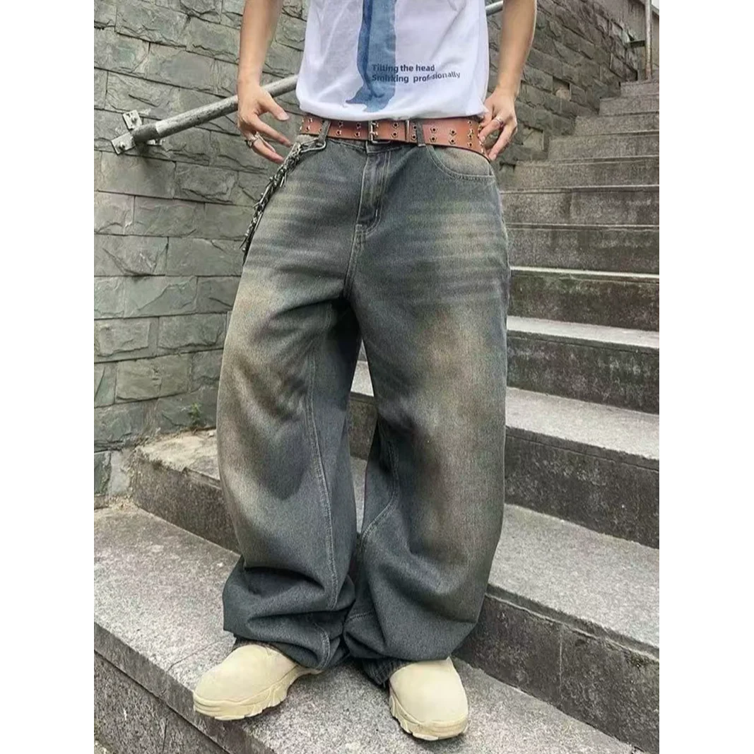 Loose Jeans Straight Wide Leg Pants Mens