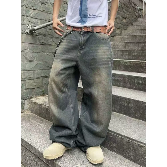 Loose Jeans Straight Wide Leg Pants Mens