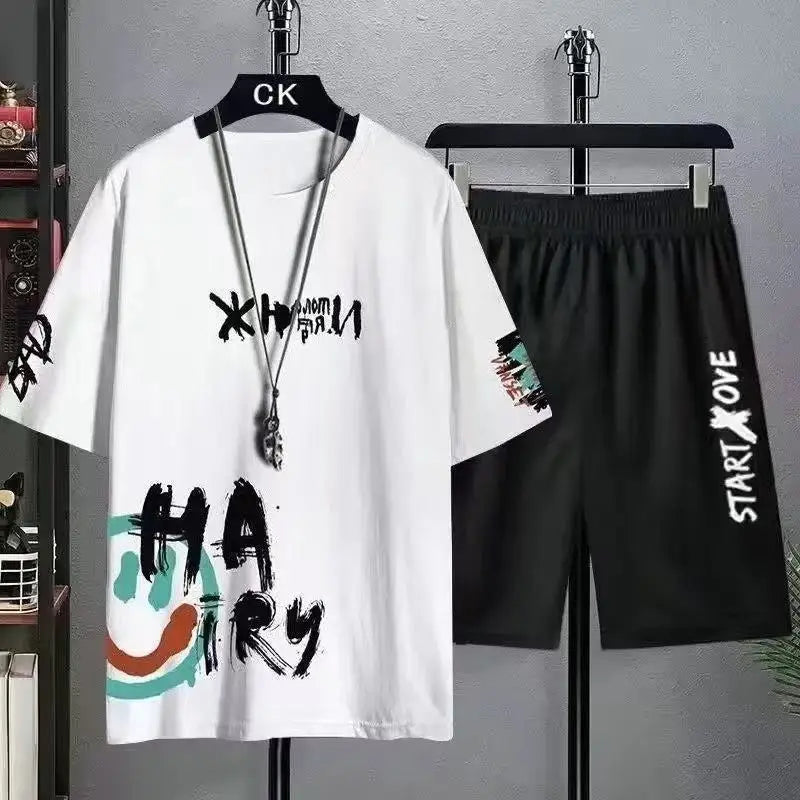 Casual T-shirt + Shorts Set Sportswear Men's