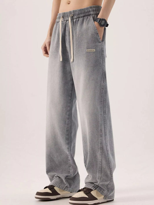 Men's Regular and Plus Size Vintage Wash Loose Fit Jeans
