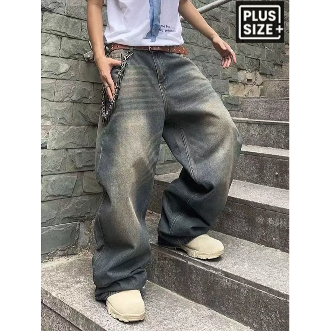 Loose Jeans Straight Wide Leg Pants Mens