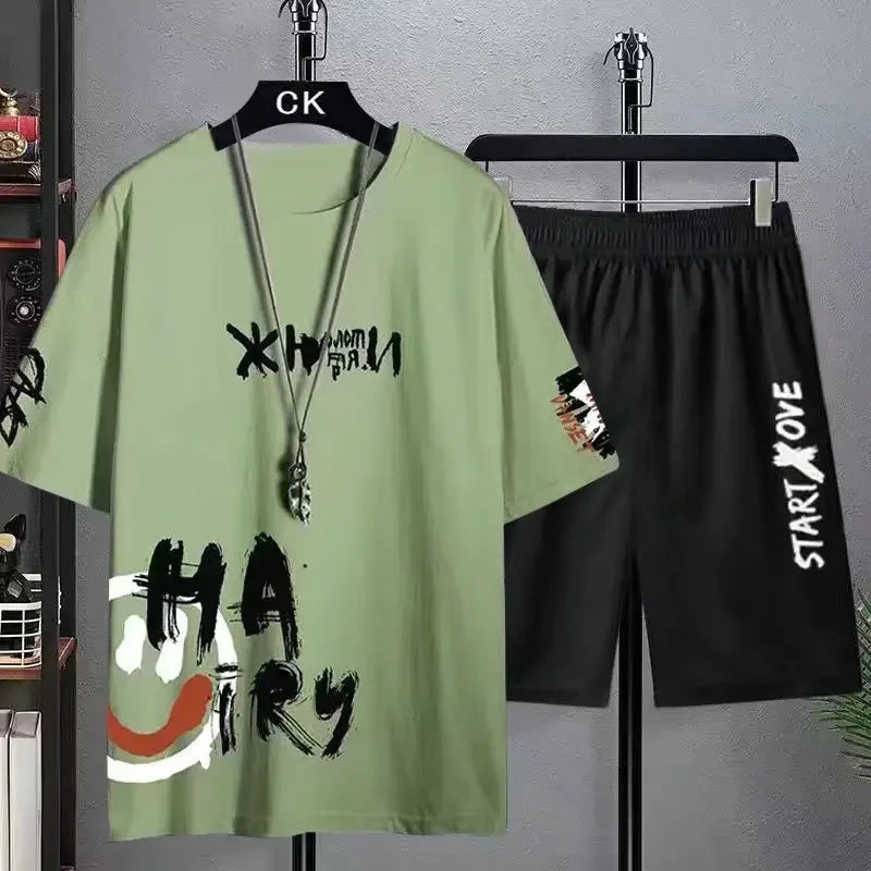 Casual T-shirt + Shorts Set Sportswear Men's