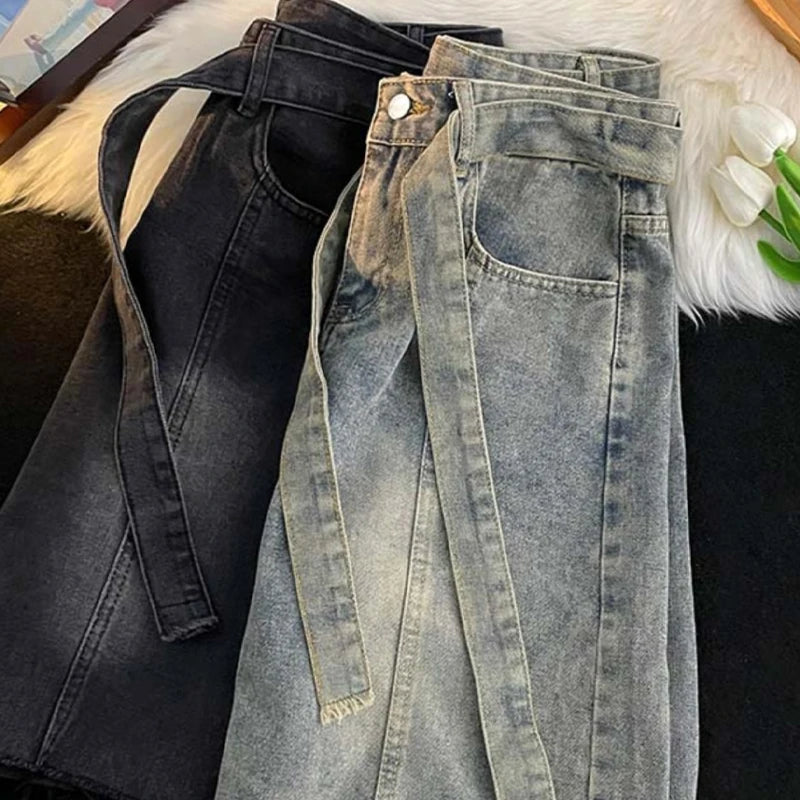 Summer Thin Fringed Denim Shorts Mens