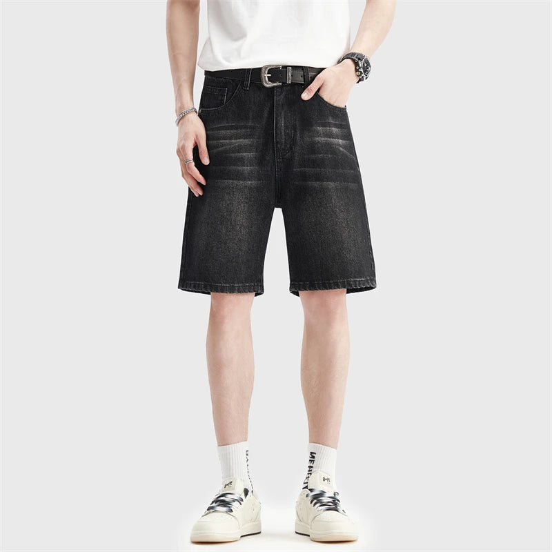 Black Denim Shorts Men's