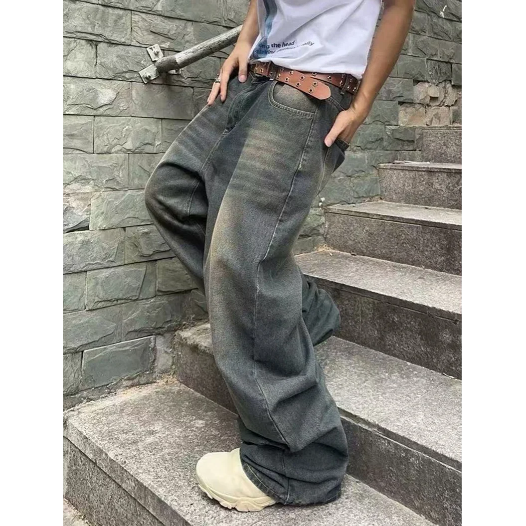 Loose Jeans Straight Wide Leg Pants Mens